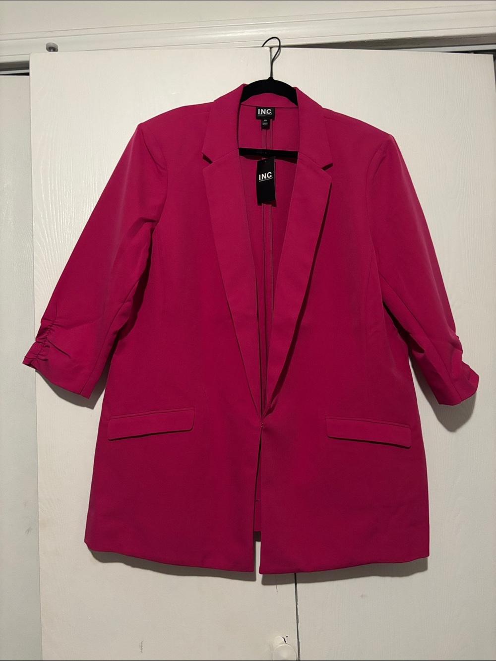 NWT INC International Concepts Fuchsia Open-Front Blazer Jacket